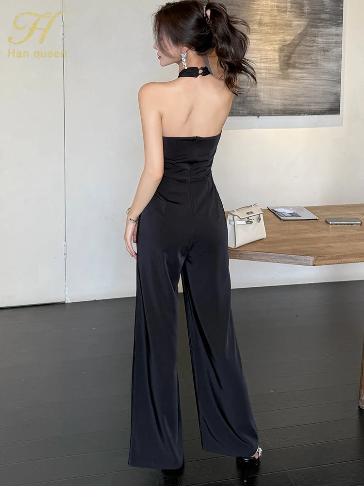 MONO LARGO CON ESCOTE HALTER CRUZADO