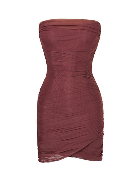 VESTIDO CORTO DRAPEADO
